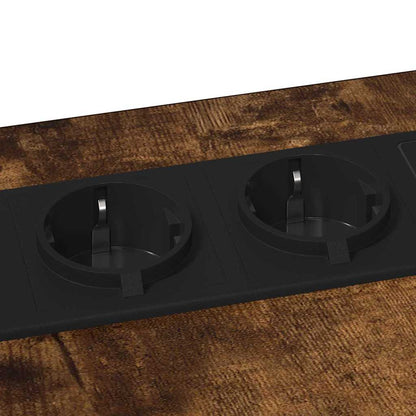 Bedside Table Smoked oak 41.5 x 26 x 60.5 cm Engineered wood