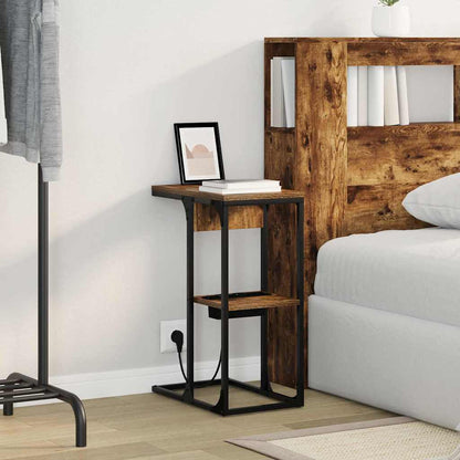 Bedside Table Smoked oak 41.5 x 26 x 60.5 cm Engineered wood