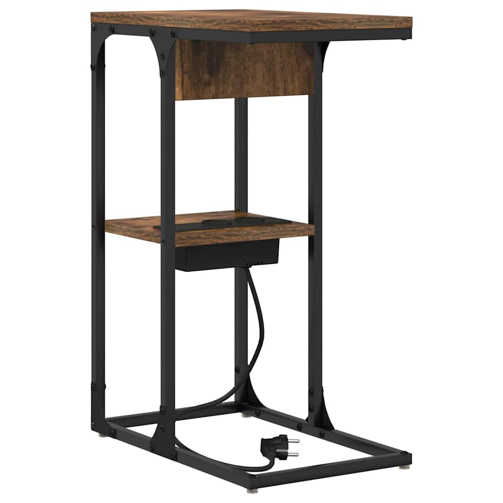 Bedside Table Smoked oak 41.5 x 26 x 60.5 cm Engineered wood