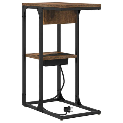 Bedside Table Smoked oak 41.5 x 26 x 60.5 cm Engineered wood