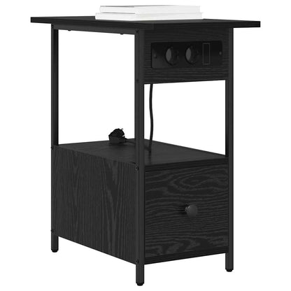 Bedside Cabinet Black oak 60 x 30 x 61 cm Engineered wood
