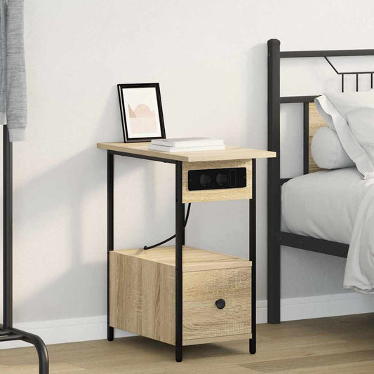 Bedside Cabinet Sonoma oak 60 x 30 x 61 cm Engineered wood