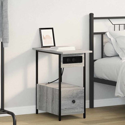 Bedside Cabinet Grey sonoma 60 x 30 x 61 cm Engineered wood