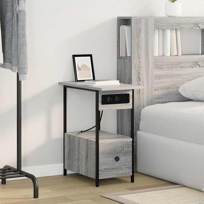 Bedside Cabinet Grey sonoma 60 x 30 x 61 cm Engineered wood