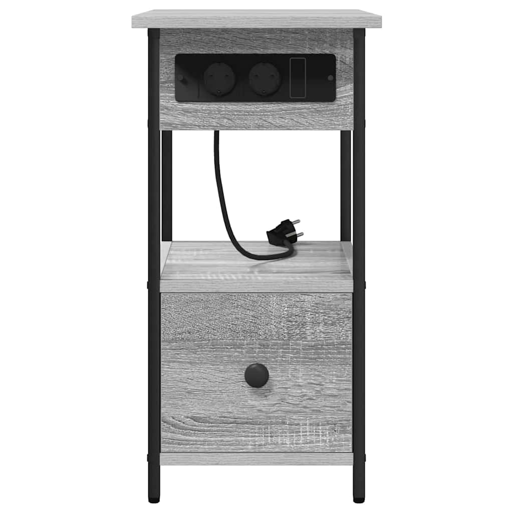 Bedside Cabinet Grey sonoma 60 x 30 x 61 cm Engineered wood