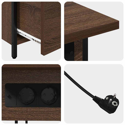 Bedside Cabinet Brown oak 60 x 30 x 61 cm Engineered wood