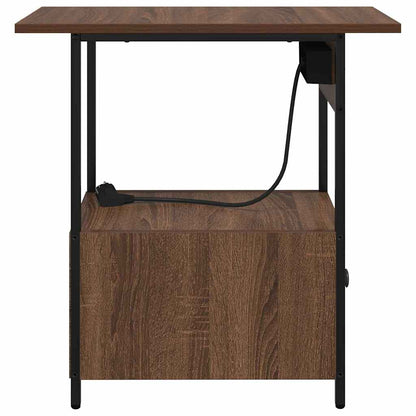 Bedside Cabinet Brown oak 60 x 30 x 61 cm Engineered wood