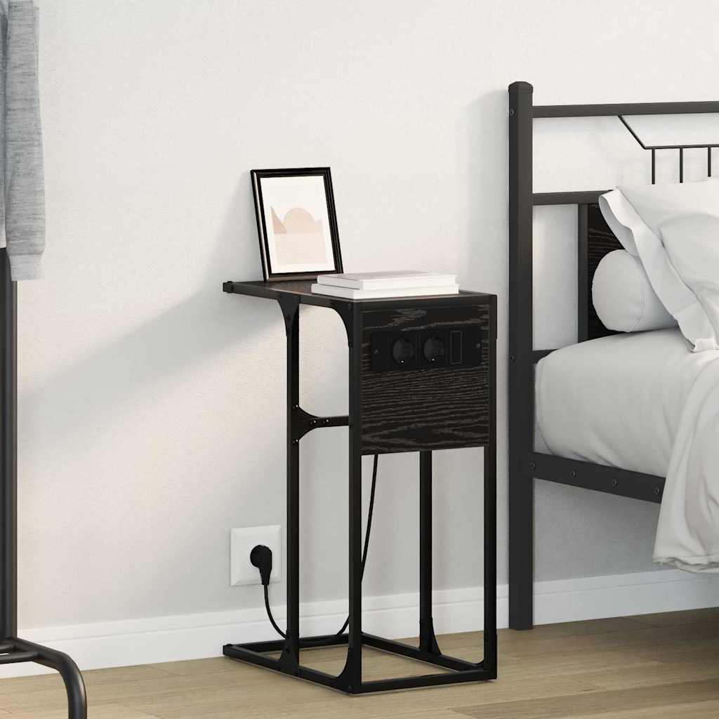 Bedside Table Black oak Engineered wood