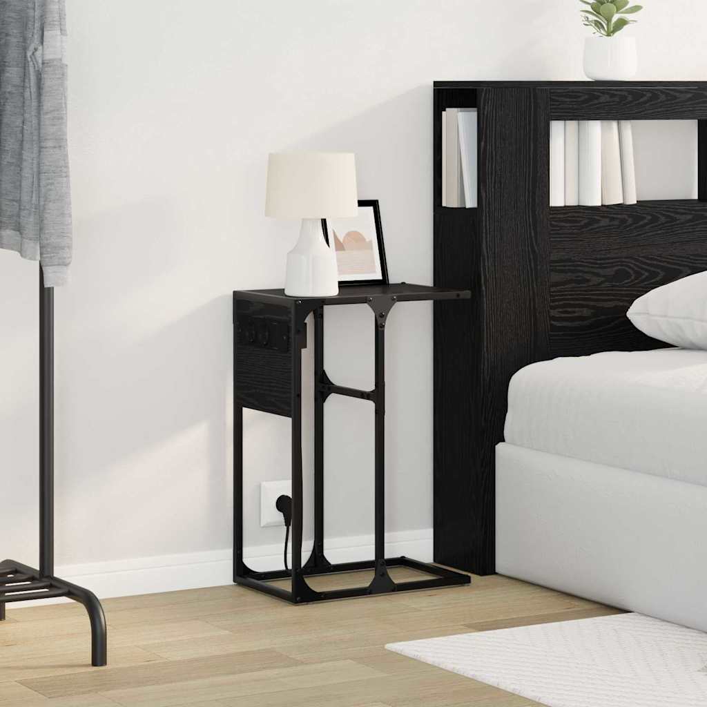 Bedside Table Black oak Engineered wood