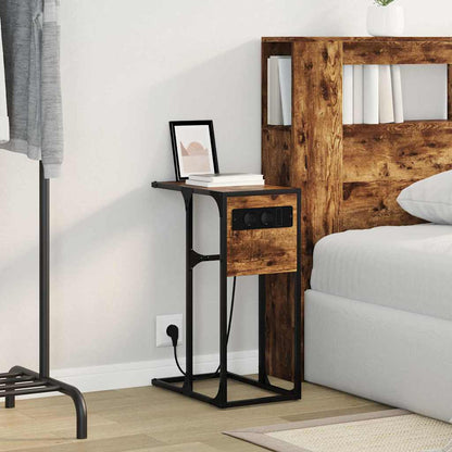 Bedside Table Smoked oak Engineered wood