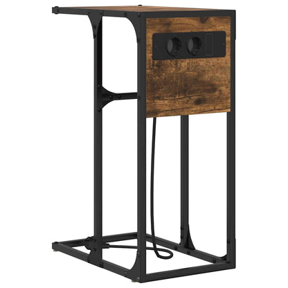 Bedside Table Smoked oak Engineered wood