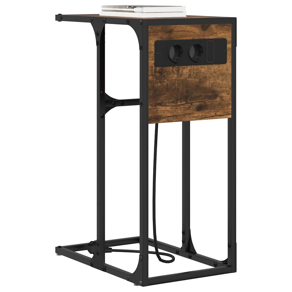 Bedside Table Smoked oak Engineered wood