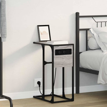 Bedside Table Grey sonoma Engineered wood