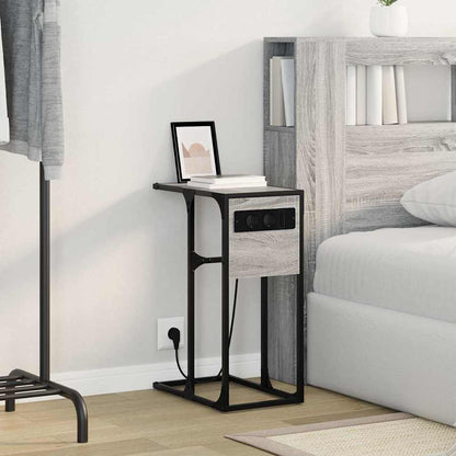 Bedside Table Grey sonoma Engineered wood