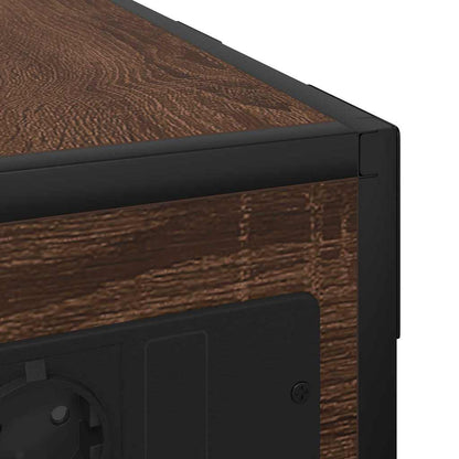 Bedside Table Brown oak Engineered wood