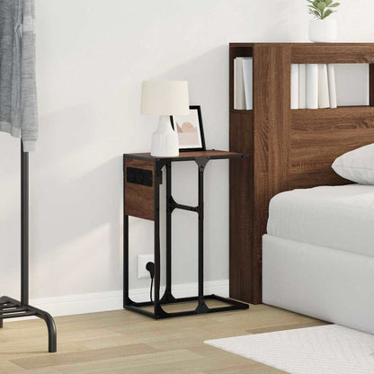 Bedside Table Brown oak Engineered wood