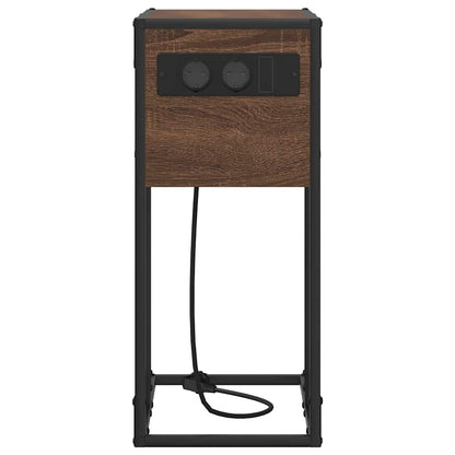 Bedside Table Brown oak Engineered wood