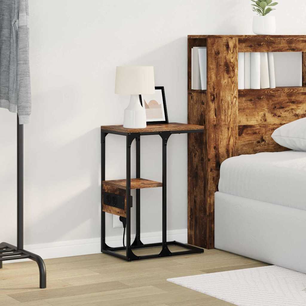 Bedside Cabinet Smoked oak 41.5 x 26 x 60.5 cm Engineered wood