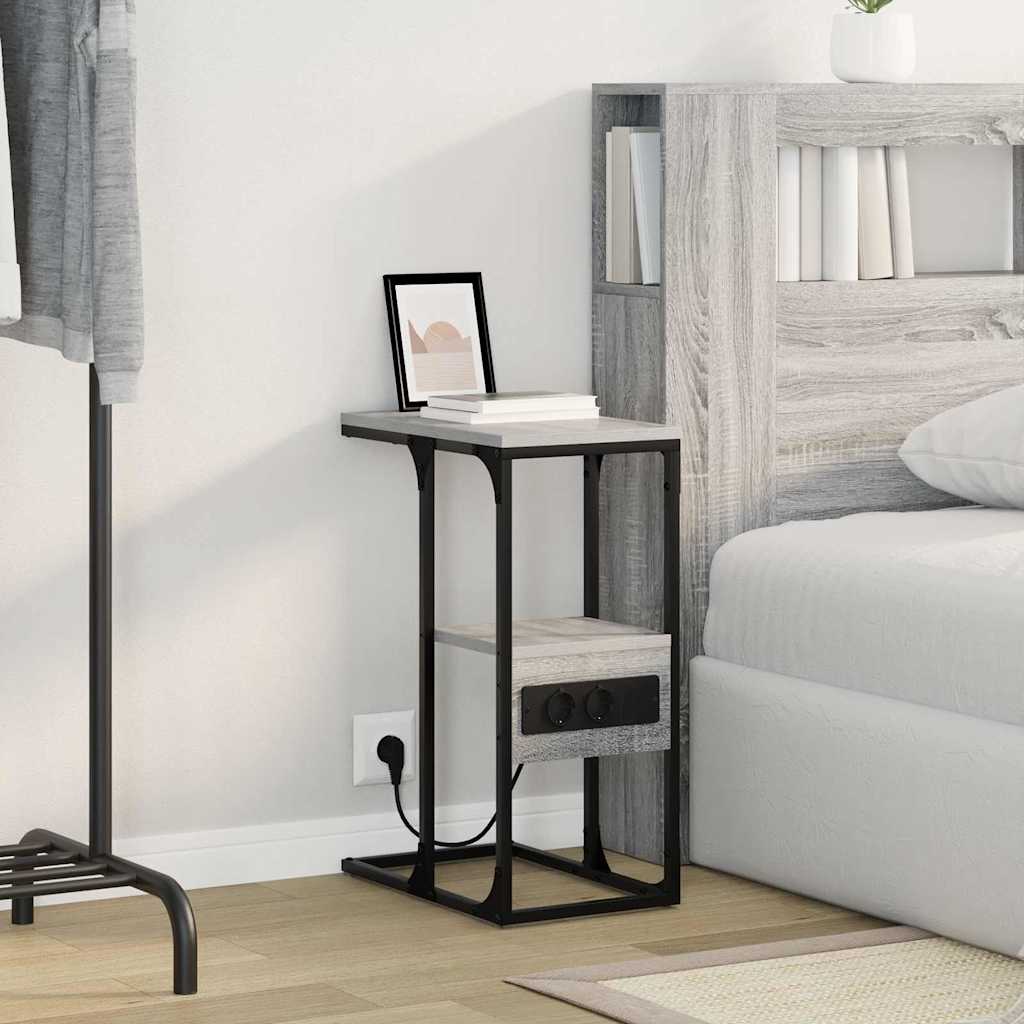 Bedside Cabinet Grey sonoma 41.5 x 26 x 60.5 cm Engineered wood