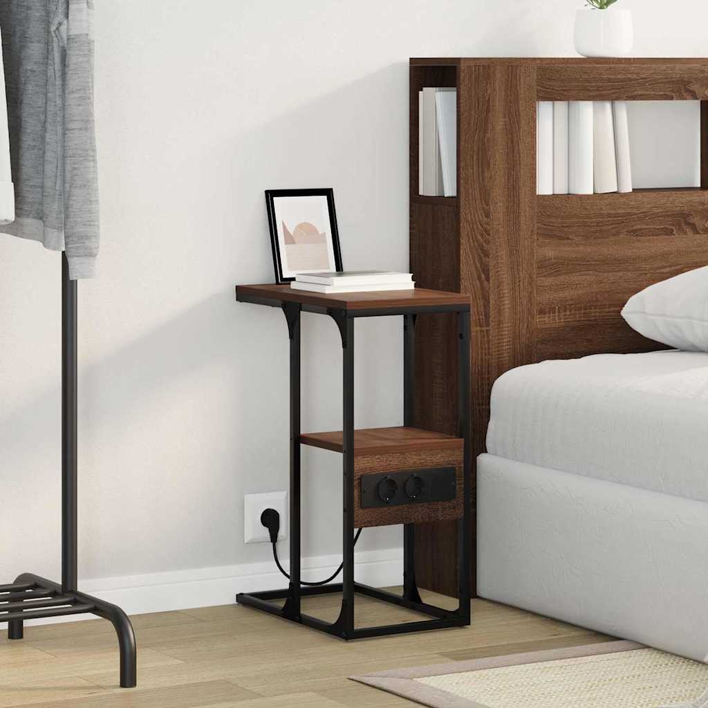Bedside Cabinet Brown oak 41.5 x 26 x 60.5 cm Engineered wood