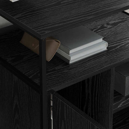 Office Cabinet with Charging Station Black oak 61 x 46 x 67 cm