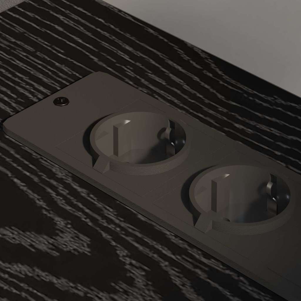 Office Cabinet with Charging Station Black oak 61 x 46 x 67 cm