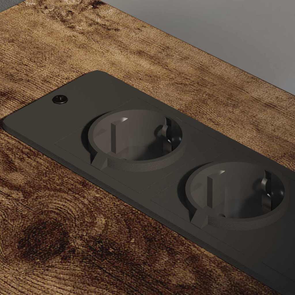 Office Cabinet with Charging Station Smoked oak 61 x 46 x 67 cm