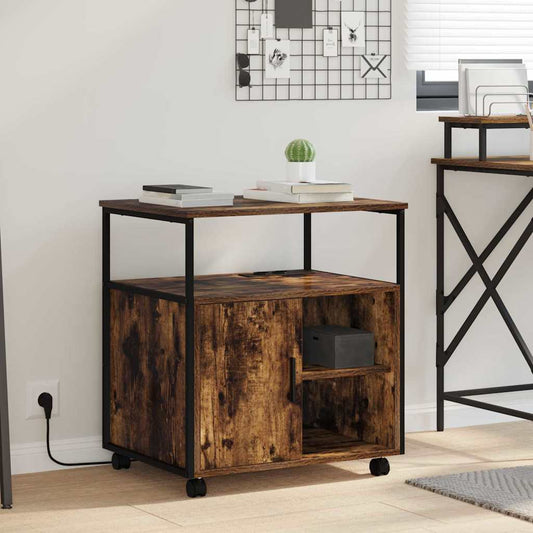 Office Cabinet Smoked oak 61 x 46 x 67 cm Engineered wood