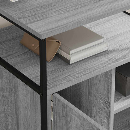 Office Cabinet with Charging Station with Wheel Grey sonoma