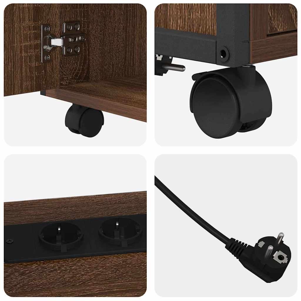 Office Cabinet with Charging Station Brown oak 61 x 46 x 67 cm