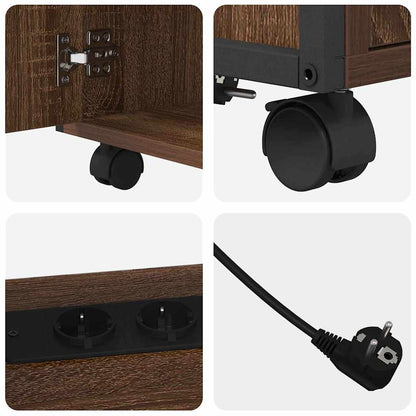 Office Cabinet with Charging Station Brown oak 61 x 46 x 67 cm