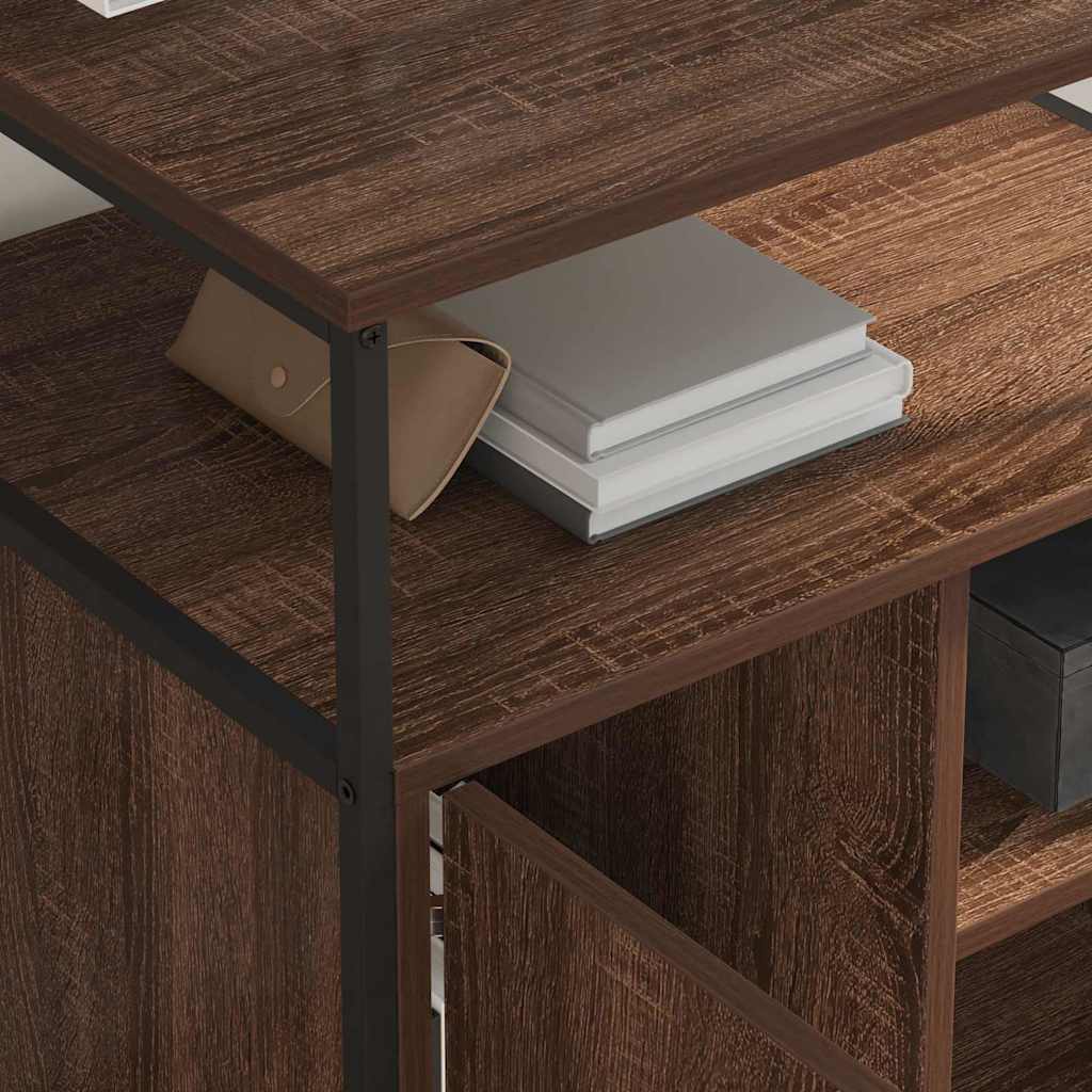 Office Cabinet with Charging Station Brown oak 61 x 46 x 67 cm