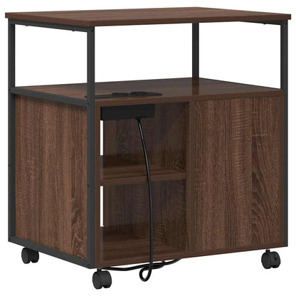 Office Cabinet with Charging Station Brown oak 61 x 46 x 67 cm
