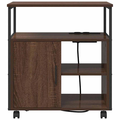 Office Cabinet with Charging Station Brown oak 61 x 46 x 67 cm