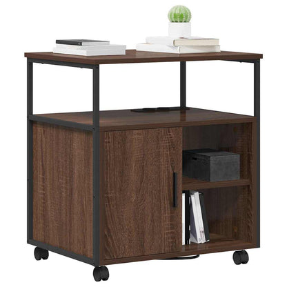 Office Cabinet with Charging Station Brown oak 61 x 46 x 67 cm
