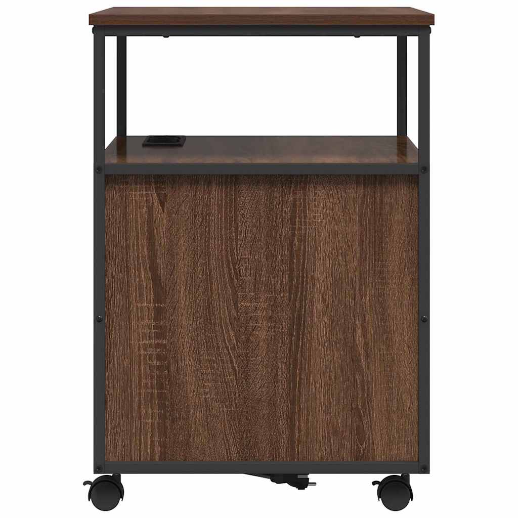 Office Cabinet with Charging Station Brown oak 61 x 46 x 67 cm