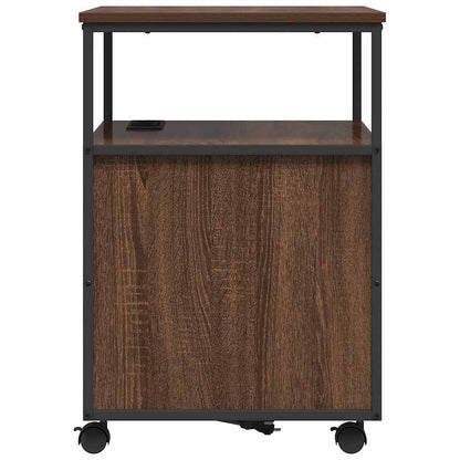 Office Cabinet with Charging Station Brown oak 61 x 46 x 67 cm