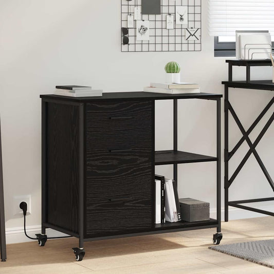 Office Cabinet Black oak 76 x 41 x 72 cm Engineered wood