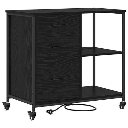 Office Cabinet Black oak 76 x 41 x 72 cm Engineered wood