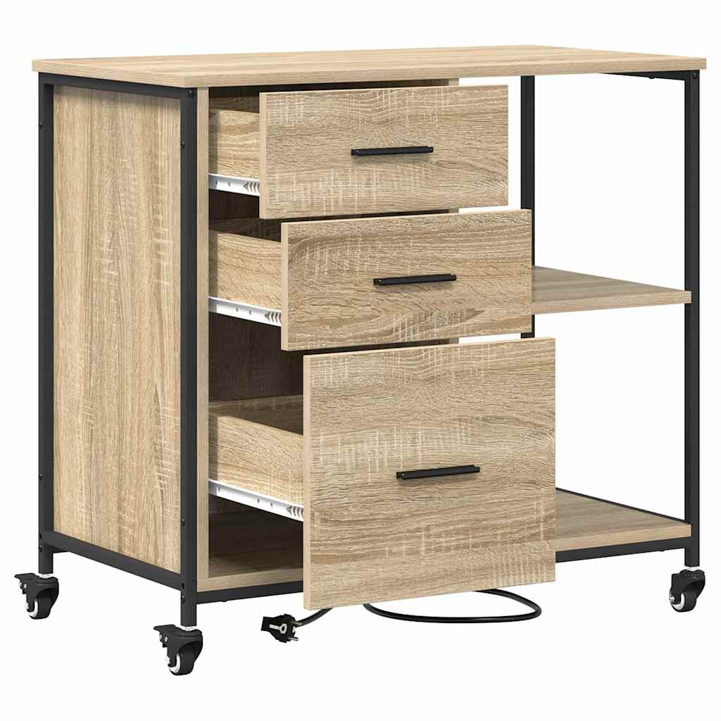 Office Cabinet Sonoma oak 76 x 41 x 72 cm Engineered wood