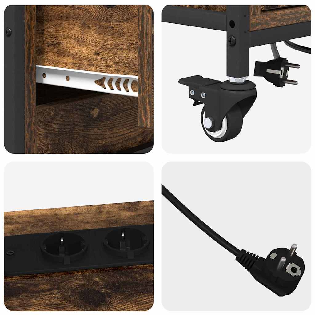 Office Cabinet Smoked oak 76 x 41 x 72 cm Engineered wood