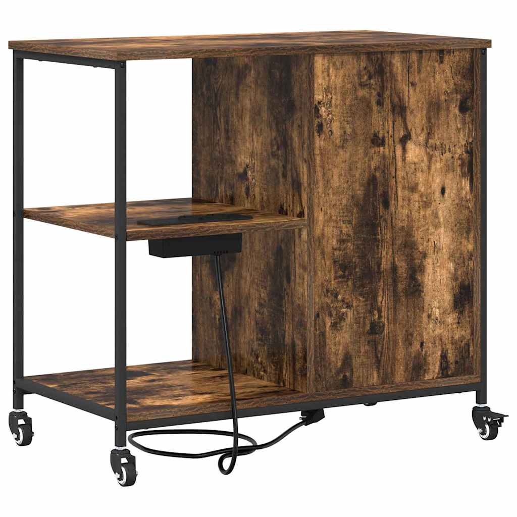 Office Cabinet Smoked oak 76 x 41 x 72 cm Engineered wood