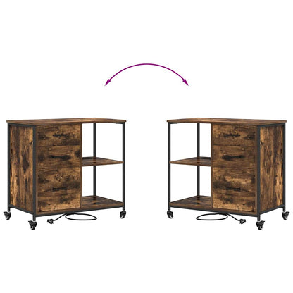 Office Cabinet Smoked oak 76 x 41 x 72 cm Engineered wood