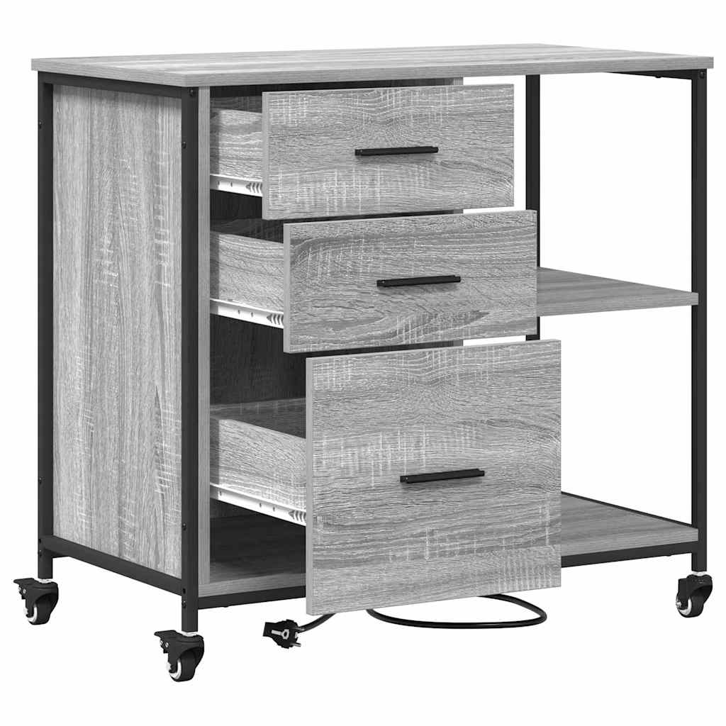Office Cabinet Grey sonoma 76 x 41 x 72 cm Engineered wood