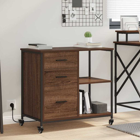 Office Cabinet Brown oak 76 x 41 x 72 cm Engineered wood