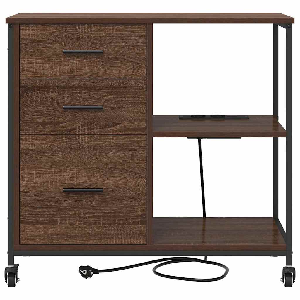 Office Cabinet Brown oak 76 x 41 x 72 cm Engineered wood