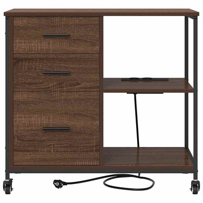 Office Cabinet Brown oak 76 x 41 x 72 cm Engineered wood