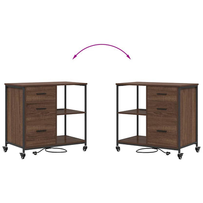 Office Cabinet Brown oak 76 x 41 x 72 cm Engineered wood