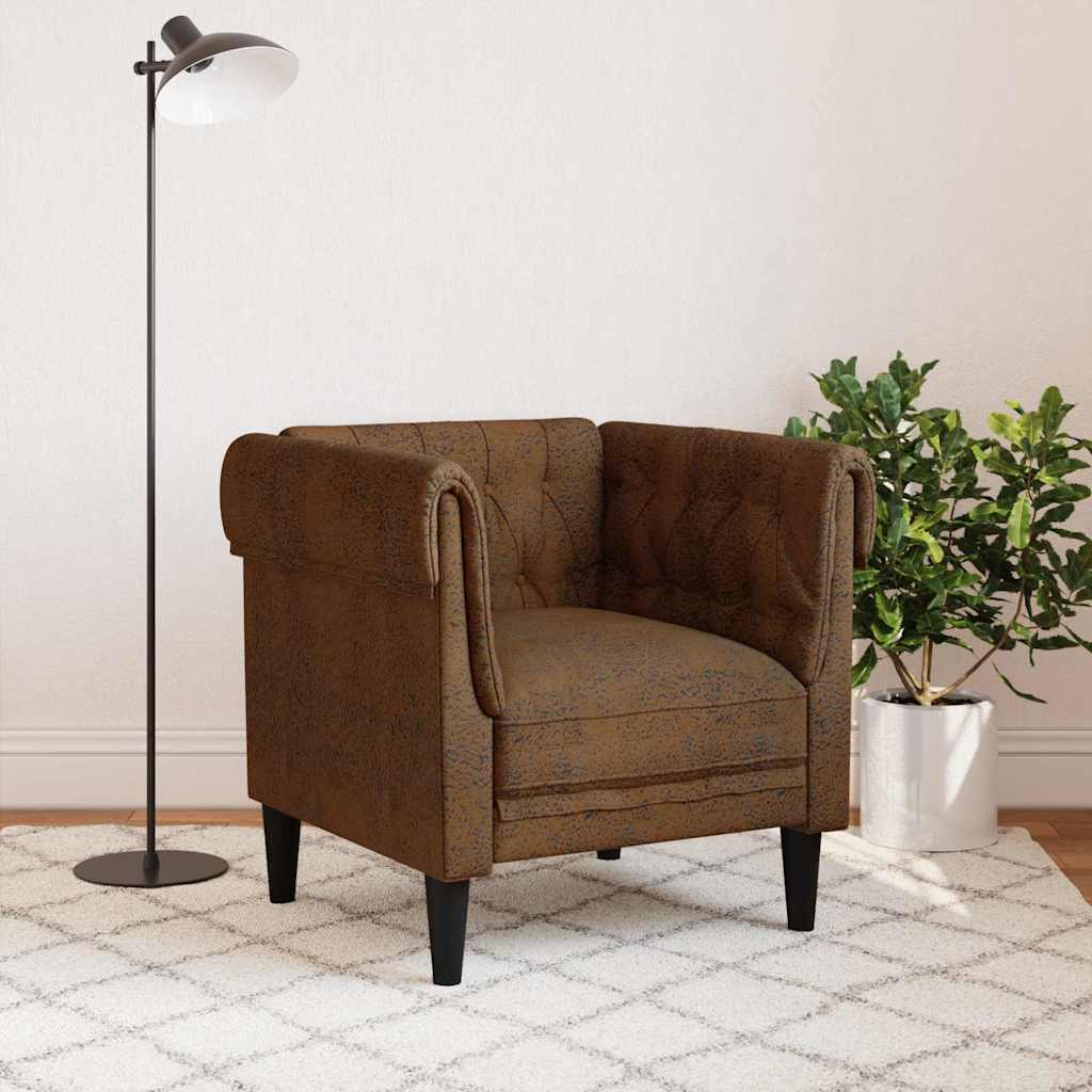 Chesterfield Sofa Chair Other Brown 78.5 x 74.5 x 74.5 cm