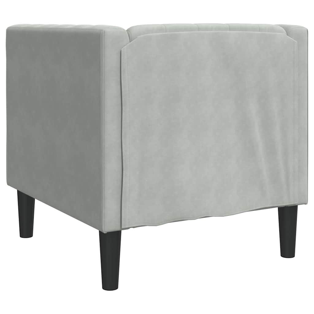 Chesterfield Sofa Chair Light grey 71 x 74.5 x 70.5 cm Velvet